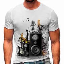 Comprar Camiseta Musica Violão Guitarra Microfone Music A