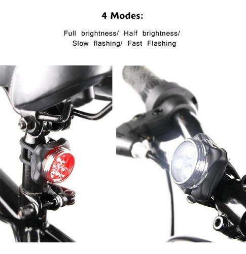 Luces Para Bicicleta Usb Recargable Impermeable 4modos Luces