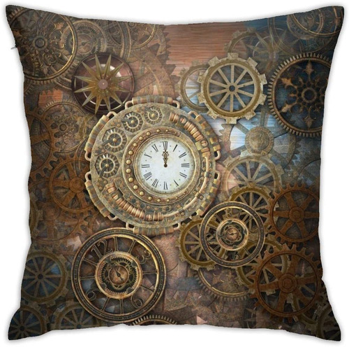 Fundas De Almohada Engranajes Del Reloj Del Steampunk O...