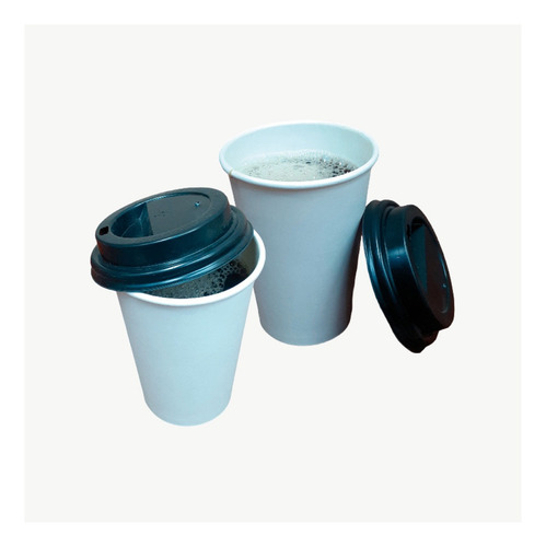 Vasos Descartables Polipapel Blanco 8oz 240cc Con Tapa X100