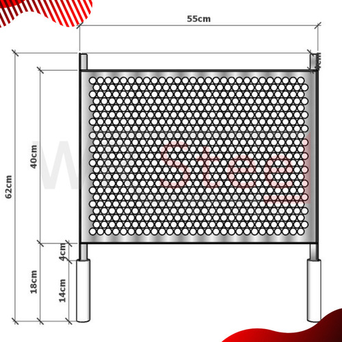 Grelha Tela Moeda De Inox 55x40 Wr Steel