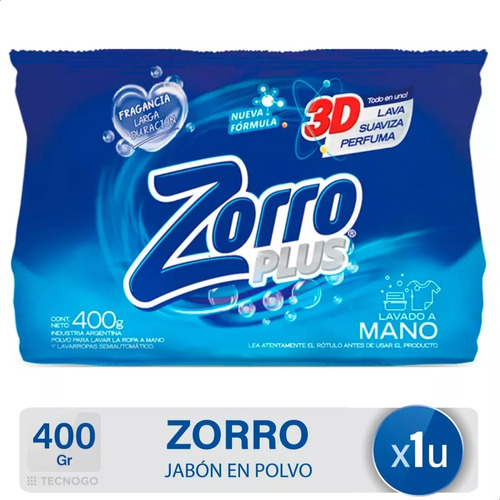 Jabon En Polvo Zorro Clasico Ropa Para Lavado - Mejor Precio