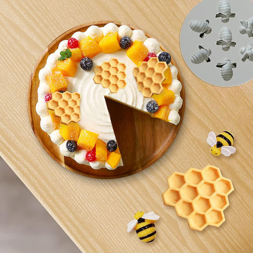 Molde De Silicona De Abeja Panal Fondant Pastel Colmena .. .