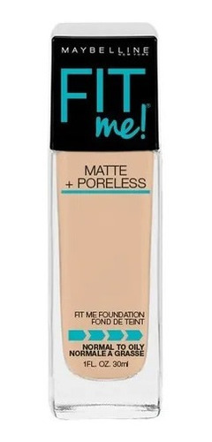 Base de maquillaje líquida Maybelline Fit Me Matte + Poreless Maybelline Fit  Me Matte tono 118 light beige - 30mL | Envío gratis