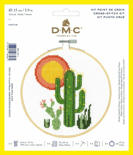 Kit Punto Cruz Dmc Cactus