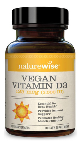 Vitamina D3 5000 Iu Naturewise 60 Softgel Veganas