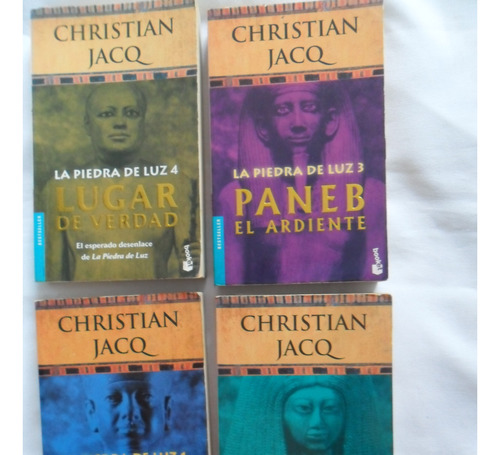 4 Libros De Christian Jacq :la Piedra De Tomo Luz 1-2-3-4 :