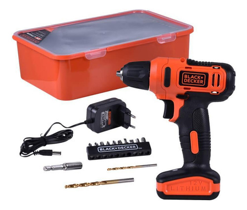 Parafusadeira Furadeira Reversível Ld12sp 12v Black+decker Cor Laranja 110V/220V