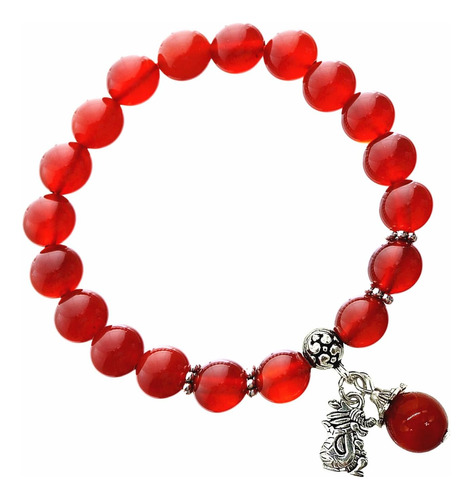 Feng Shui   Pulsera Hecha A Mano Con Cuentas De  Gata Roja D