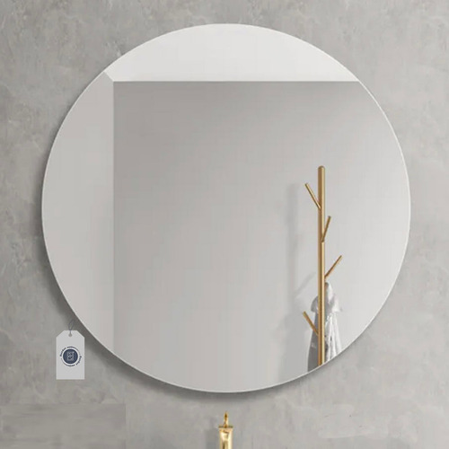 Espejo Redondo 80 Cm Decorativo Baño Living De Pared Grande Borde Pulido