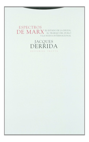 Espectros De Marx, Jacques Derrida, Trotta