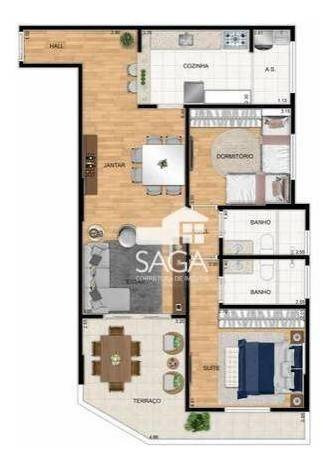 Imagem 9 de 12 de Apartamento Com 2 Dormitórios À Venda, 54 M² Por R$ 315.962,74 - Aviação - Praia Grande/sp - Ap3608
