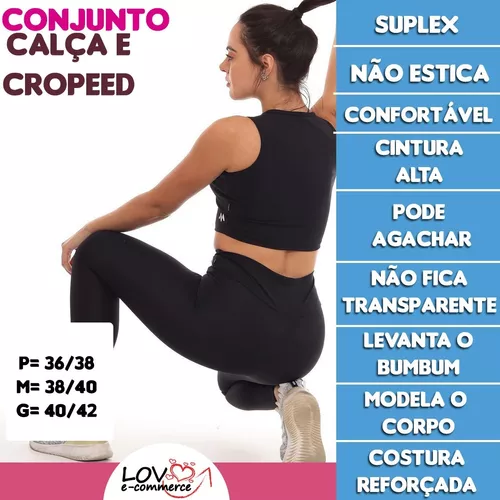 Abah Store - Moda fitness e acessórios Calça legging academia feminina zero  transparência 3D plus