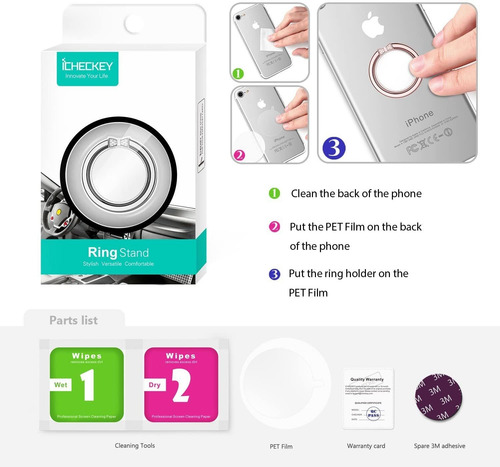 Imagen 5 de 6 de Icheckey Mirror Series Multifunctional Cell Phone Ring Stand