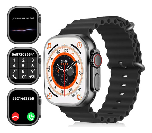Smartwatch Genérica Reloj Inteligente T800 Ultra 1.99'' Con Correa De Silicona Color Negro