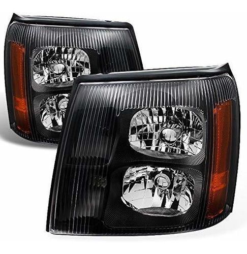 Para Cadillac Escalade Negro Bisel Tipo Halógeno Faros Delan