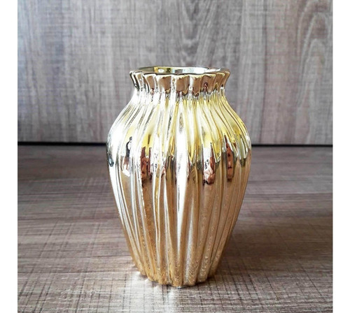Mini Vaso Porcelana Decorativo Brilhante Cromado Risque Y 03