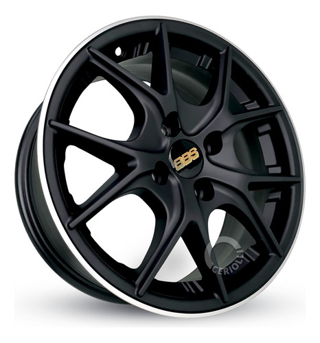 Rodas Aro 15 4x100 Bbs Ci-r M28 Krmai Liga Leve 4 Rodas Cor Preta Fosca Borda Diamantada