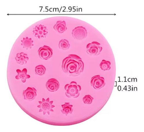 2pzas Molde De Silicona Con Diseño Floral Rosa