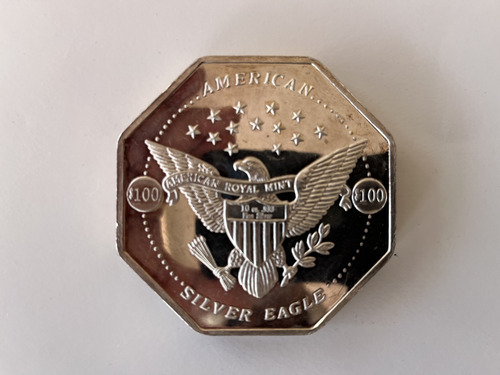 Moneda De 10 Oz Plata .999,  Octagonal Águila De Plata Eua