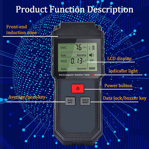 Emf Contador Geiger Detector De Radiación Electromagnética