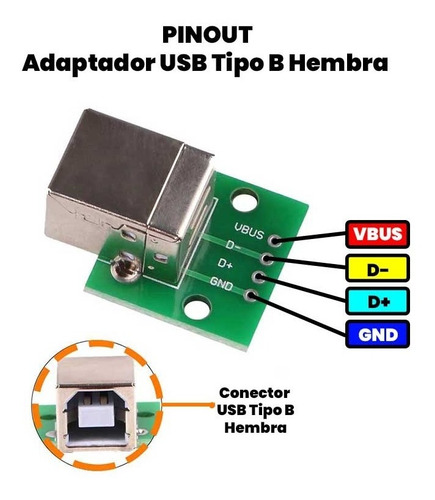 Adaptador Usb B A Dip 4 Pines Conecta Proyecto