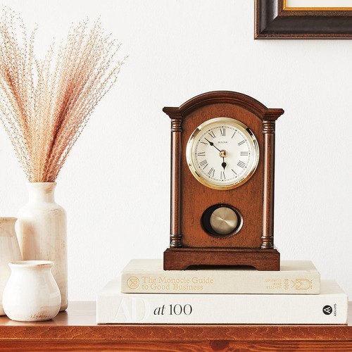 Bulova Dalton - Reloj De Péndulo Para Mesa O Chimenea Blanco