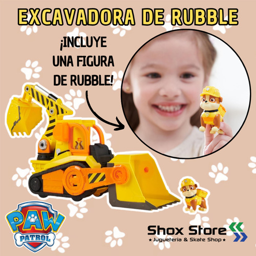 Play Set Paw Patrol Rubble Excavadora De Lujo Luces Sonido