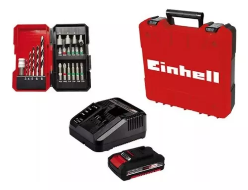 Set Taladro Atornillador Inalambrico Einhell Puntas Y Mechas