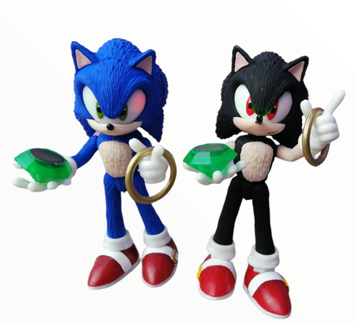 Sonic The Hedgehog Sonic Negro Con Accesorios Articulado
