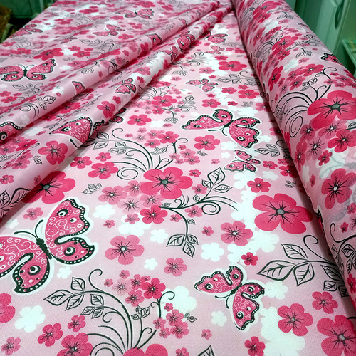 Toalha De Mesa De Tnt Borboleta Rosa 70x70 5 Uni