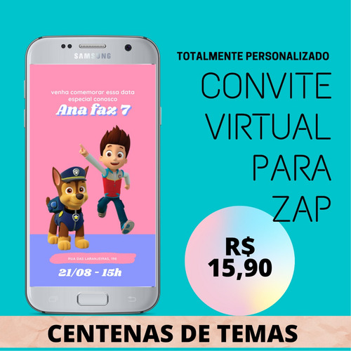 Imagem 1 de 10 de Convite Virtual Festa Aniversário Casamento Chá Revelação