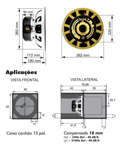 Woofer Eros 2500 Rms Target Xbass 5.0 15 Polegada Target 5k