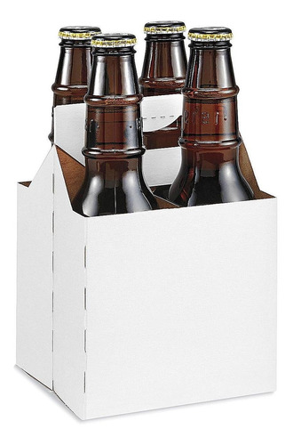Portabotellas Para 4 Botellas De Cerveza - Blancas - 200/paq