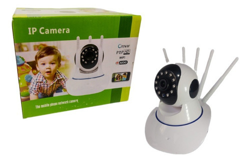 Cámara Wifi Ip Robot, 5 antenas nocturnas de 360º, aplicación de audio Yoosee Color White