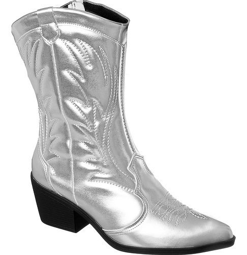 Bota Feminina Texana Bordada Bico Fino Confortável Ref 70000