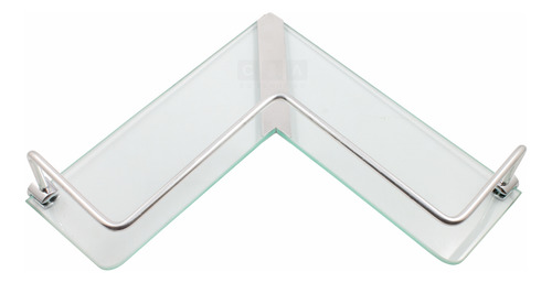 Porta Shampoo De Canto Em L Cromado Com Base De Vidro