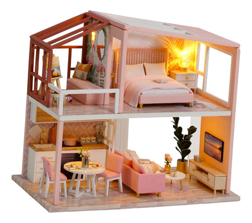 Diy Dollhouse En Miniatura Casa De Madera Romántica Mejores