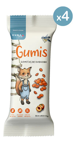 Gumis Gomitas De Fruta Kuna Foods Durazno - 4 Unidades