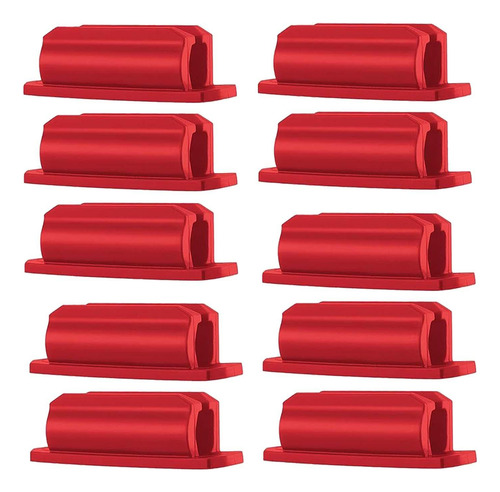10 Piezas De Silicona Pen Holder Clip Holder Para Pen Rojo