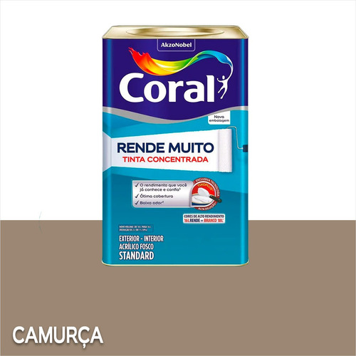 Tinta Acrílica Coral Rende Muito Standard Fosco 16 Litros Cor Camurça