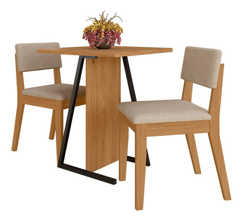 Conjunto De Mesa Com 2 Cadeiras Arkansas Cinam/bege - M. A Cor Cinamomo/bege 03