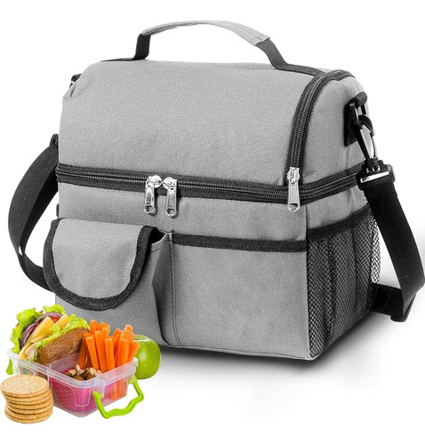 Thermal Lunch Box With Double Compartment And Strap
