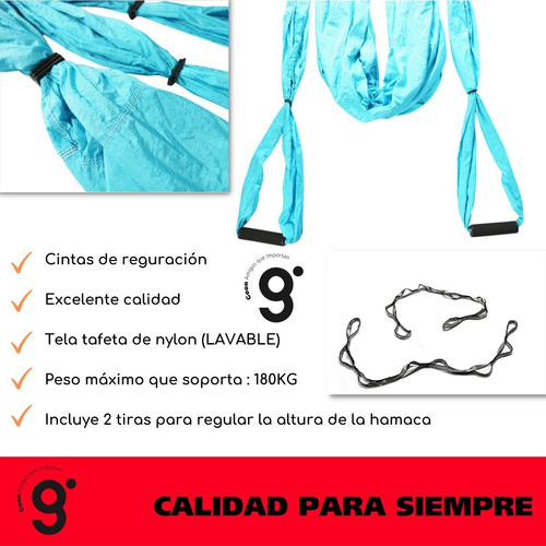Imagen 2 de 9 de Columpio Hamaca Aero Yoga Nylon Reforzado Antidesgarre