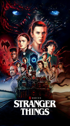 #95 Stranger Things Poster Vinilo Autoadhesivo 100x60m