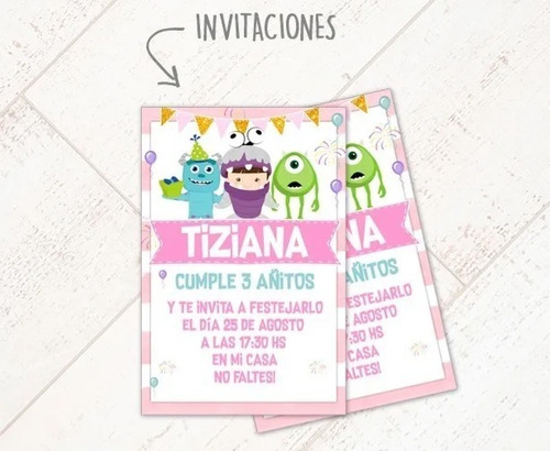 Kit Imprimible Monster Inc Monstruos Sully Boo Mike U67