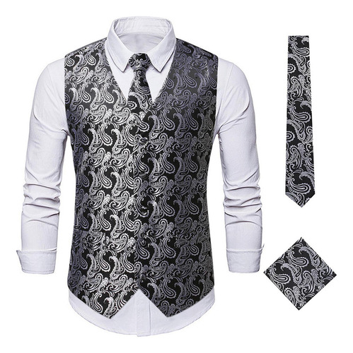 Nuevo Blazer Floral Para Hombre, Chaleco Estampado Formal Pa