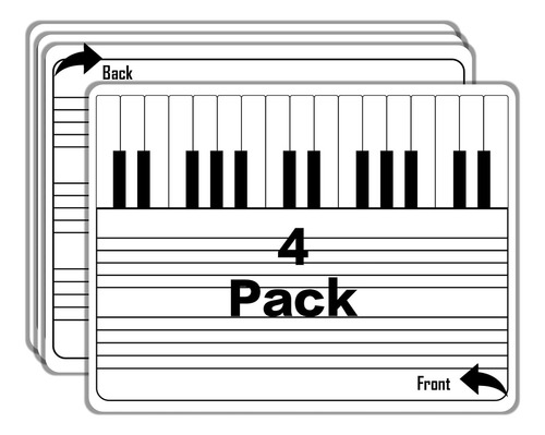 Pizarras Blancas Para Notas Musicales 9 X 12 Pulgadas 4 Unid