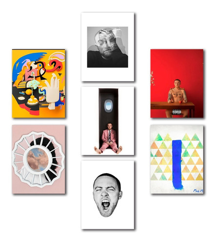 Cuadros Decorativos Mac Miller Discografía Álbum 7 Piezas