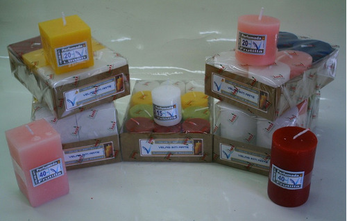 Imagen 5 de 8 de R45p - Pack 12 Vela Redonda Perfumada 4x5cm /15hs